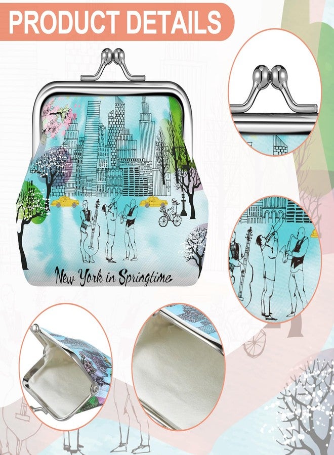 Yeyeplum 9 Pcs New York Souvenir Coin Purse Bulk for Women Souvenirs Gifts Change Wallet City Travel Vintage Kiss Lock Change Purses Bulk for Ladies Women Mother Teacher - Image 2